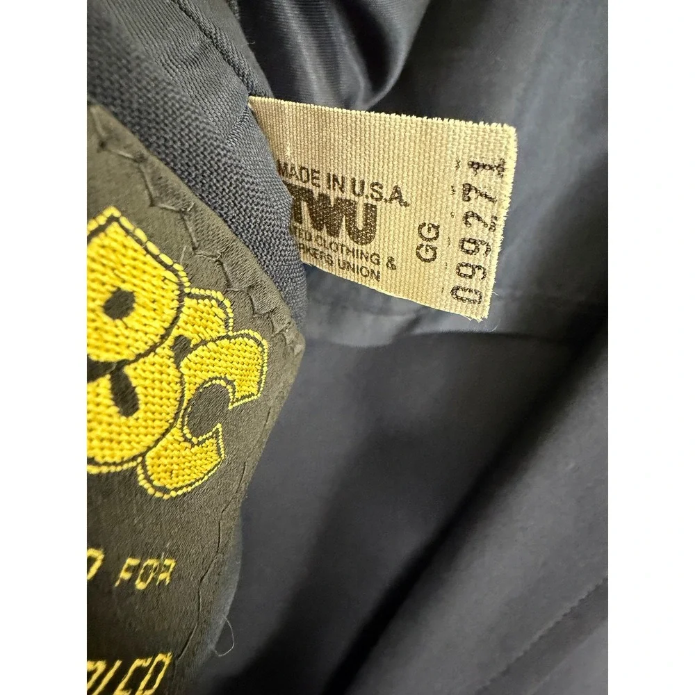 Vintage Bespoke Navy Blue Blazer Gold Buttons Sport Coat 44L Long